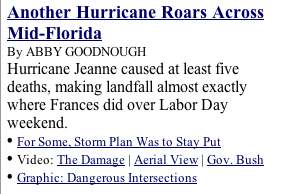 Headline about hurricane Jeanne